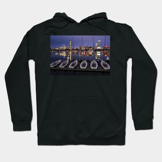 Charles River Boats Clear Water Reflection Hoodie by WayneOxfordPh